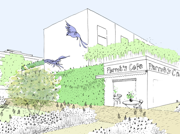 Pocket Park Parrot Cafe